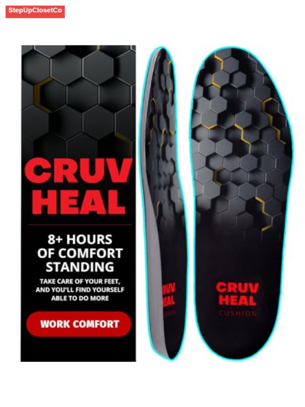 CRUVHEAL Work Boot Insoles Men Anti-Fatigue Shoe Inserts Low Arch